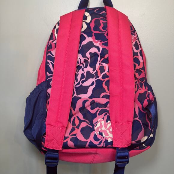 Vera Bradley Lighten Up Floral Flowers Backpack Book Bag Pink Navy Blue